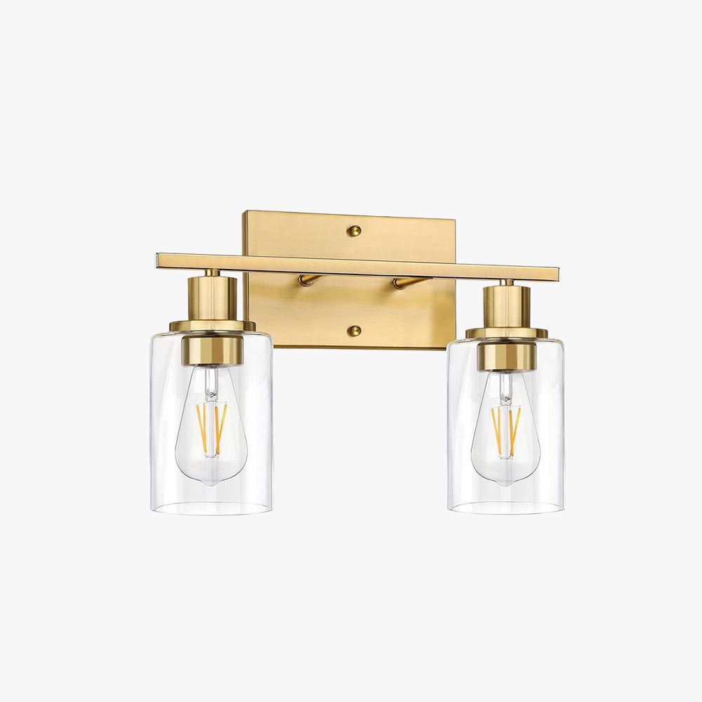 Alessio Modern Mirror Front Black Vanity Wall Lamp, Metal/Glass