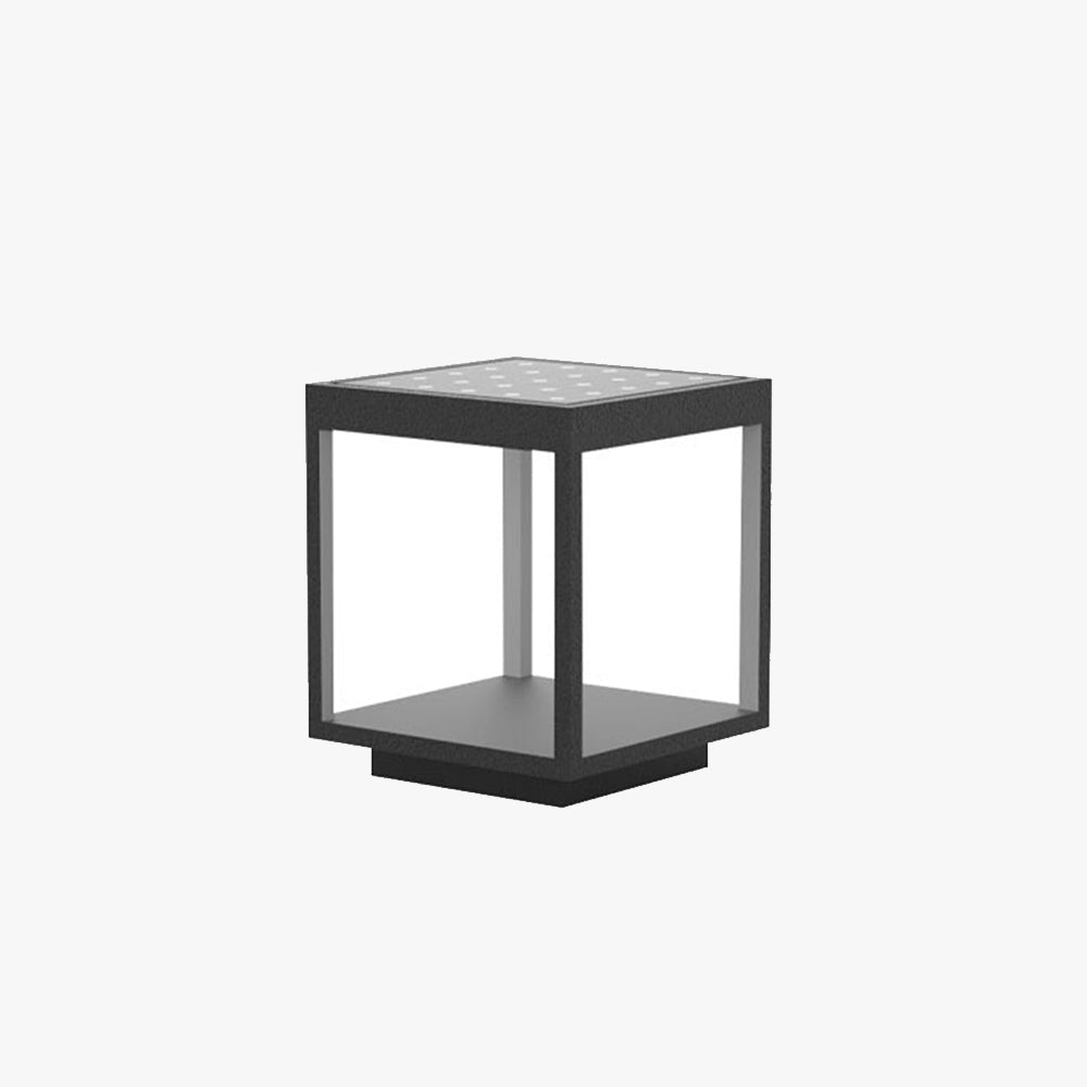 Riley Moderne LED Kubus Buitenlamp Zonne Metaal Zwart Tuin/Stoeprand/Balkon