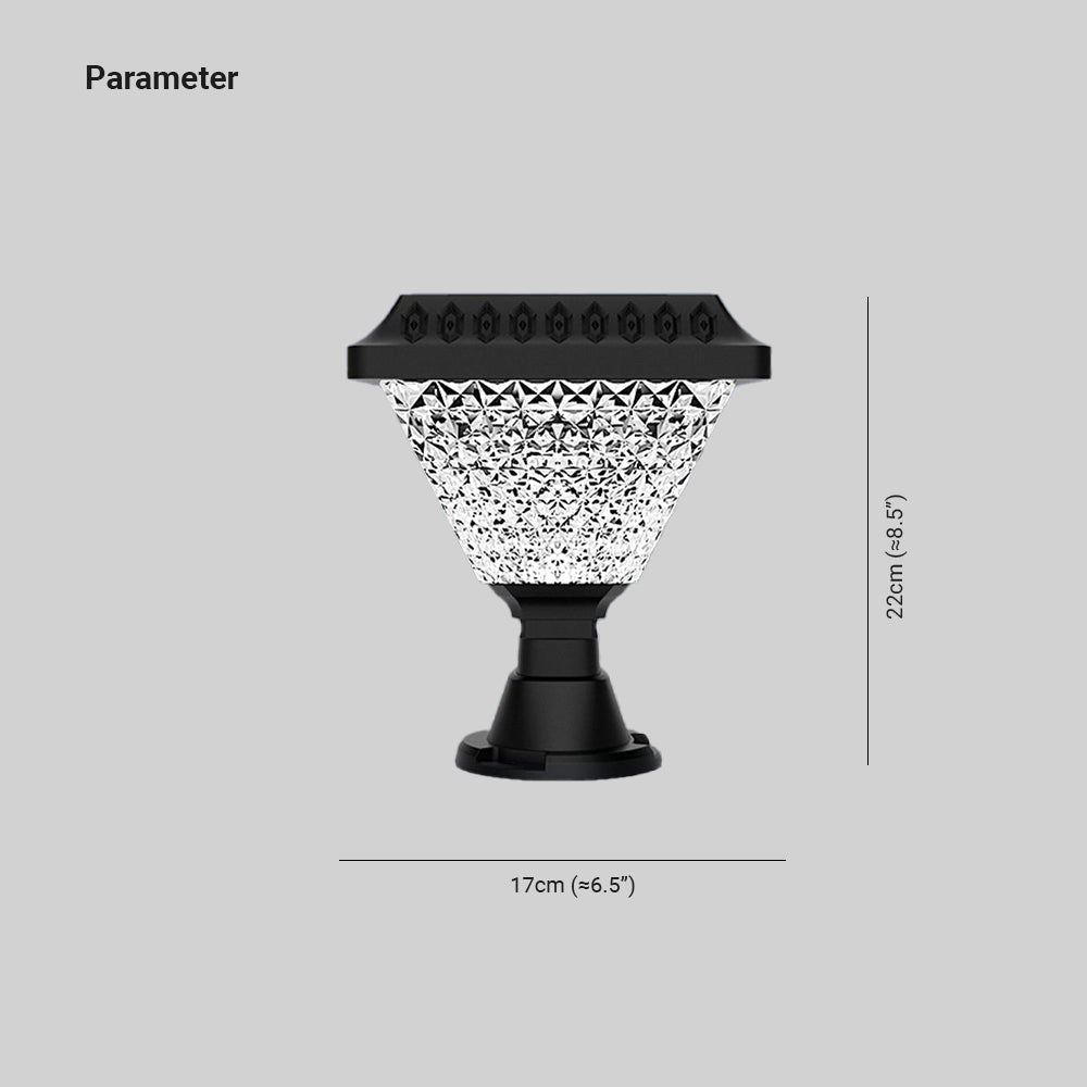 Riley Moderne Vierkant/Hexagon Zonne Energie Buitenlamp Acryl Zwart Tuin/Stoeprand/Balkon