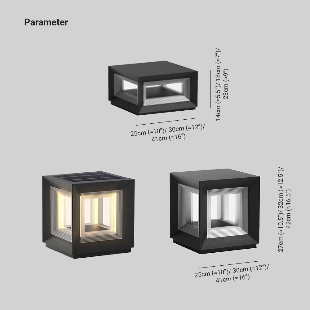 Riley Moderne LED Vierkant/Rechthoek Buitenlamp Zonne Metaal Zwart Tuin/Stoeprand/Balkon