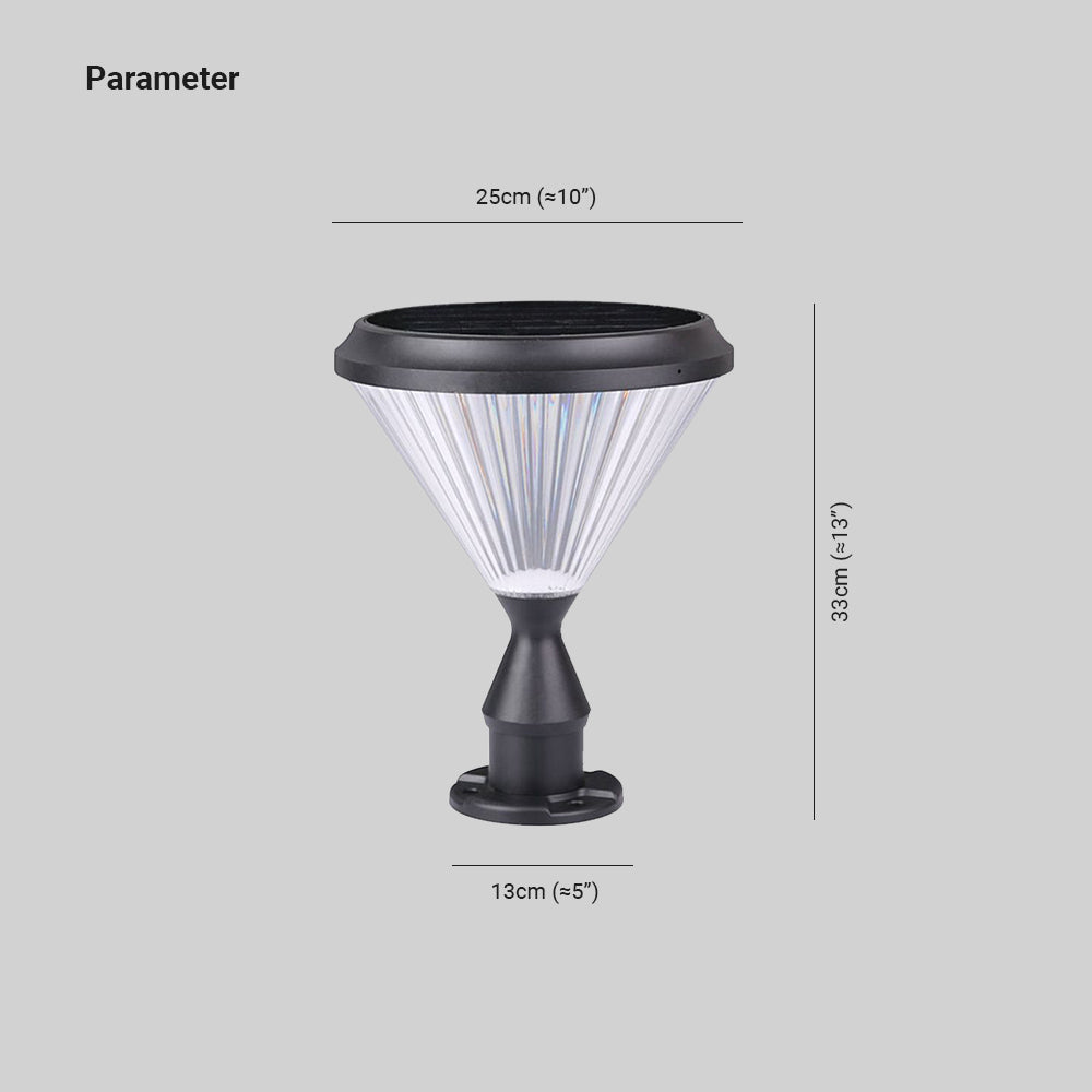 Riley Design Diamantvorm LED Buitenlamp Zonne Metaal/Acryl Zwart Tuin/Stoeprand/Balkon