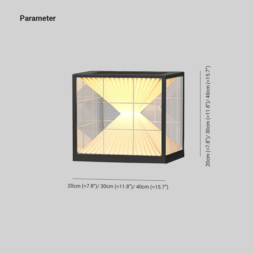 Riley Moderne LED Vierkant Buitenlamp Zonne Metaal Acryl Zwart Tuin/Stoeprand/Balkon