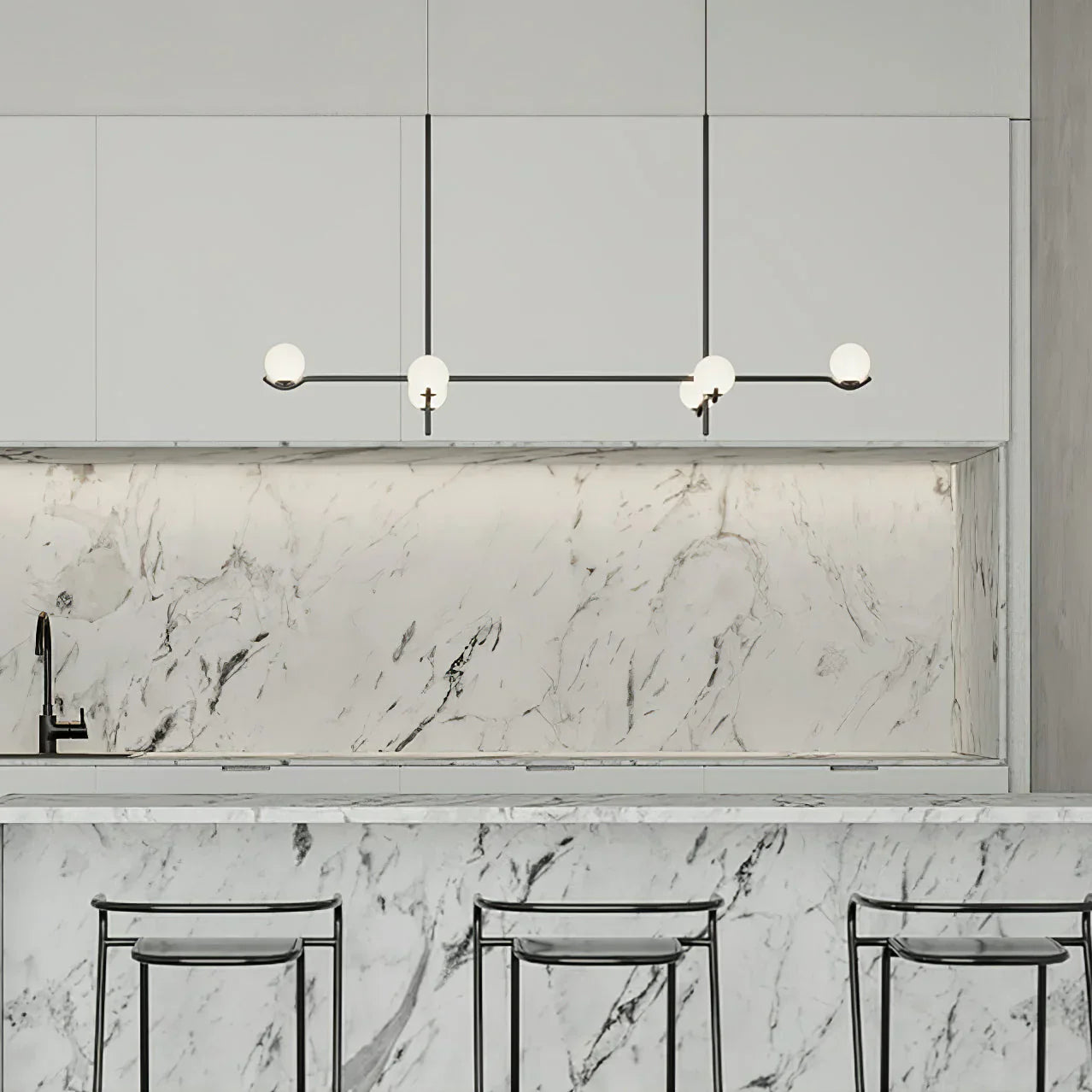 Alessio Minimalisme Metaal Glas Kroonluchter Eetkamer Slaapkamer