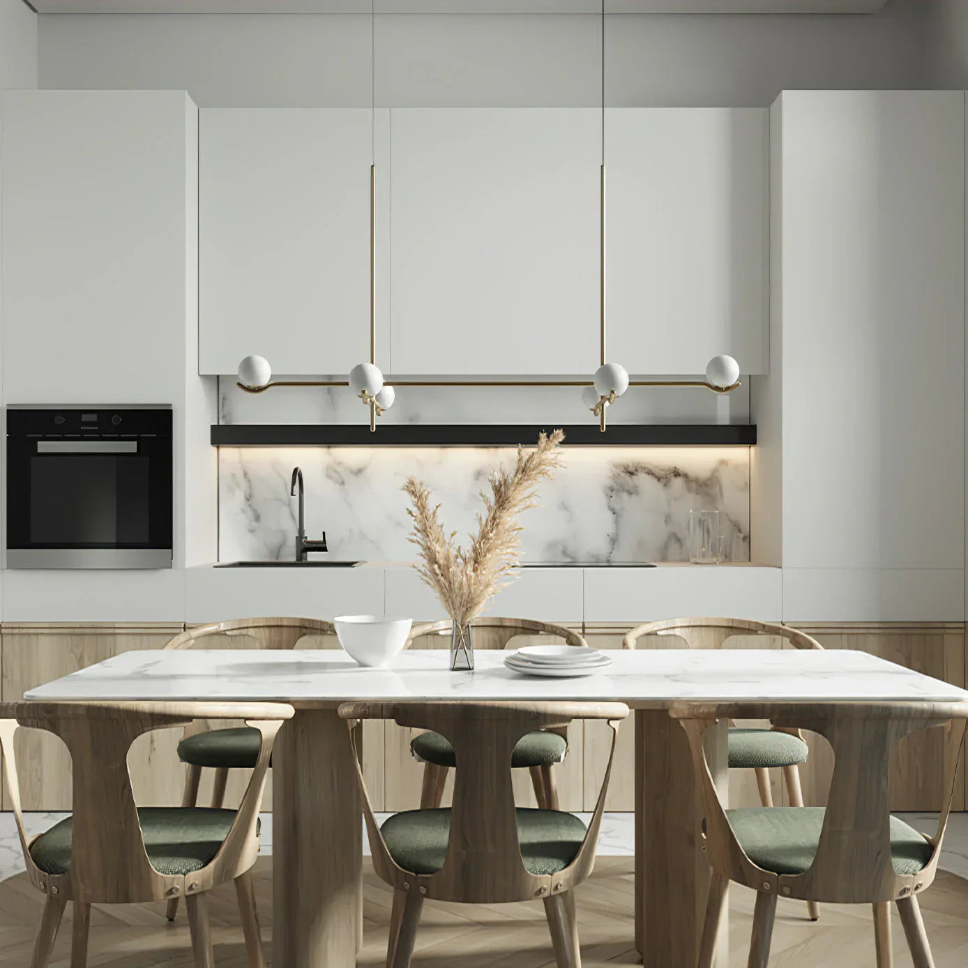 Alessio Minimalisme Metaal Glas Kroonluchter Eetkamer Slaapkamer