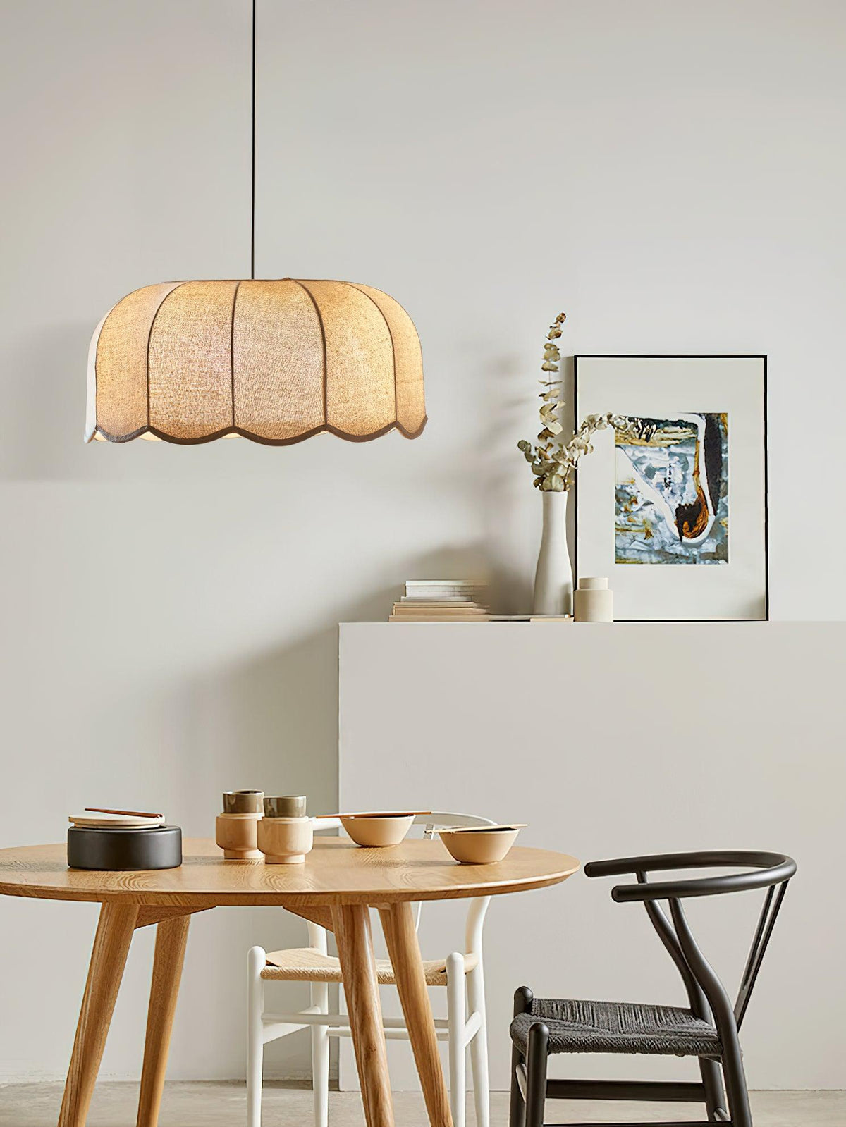 Linoaya hanglamp van Stof met Rustieke Sfeer in Beige