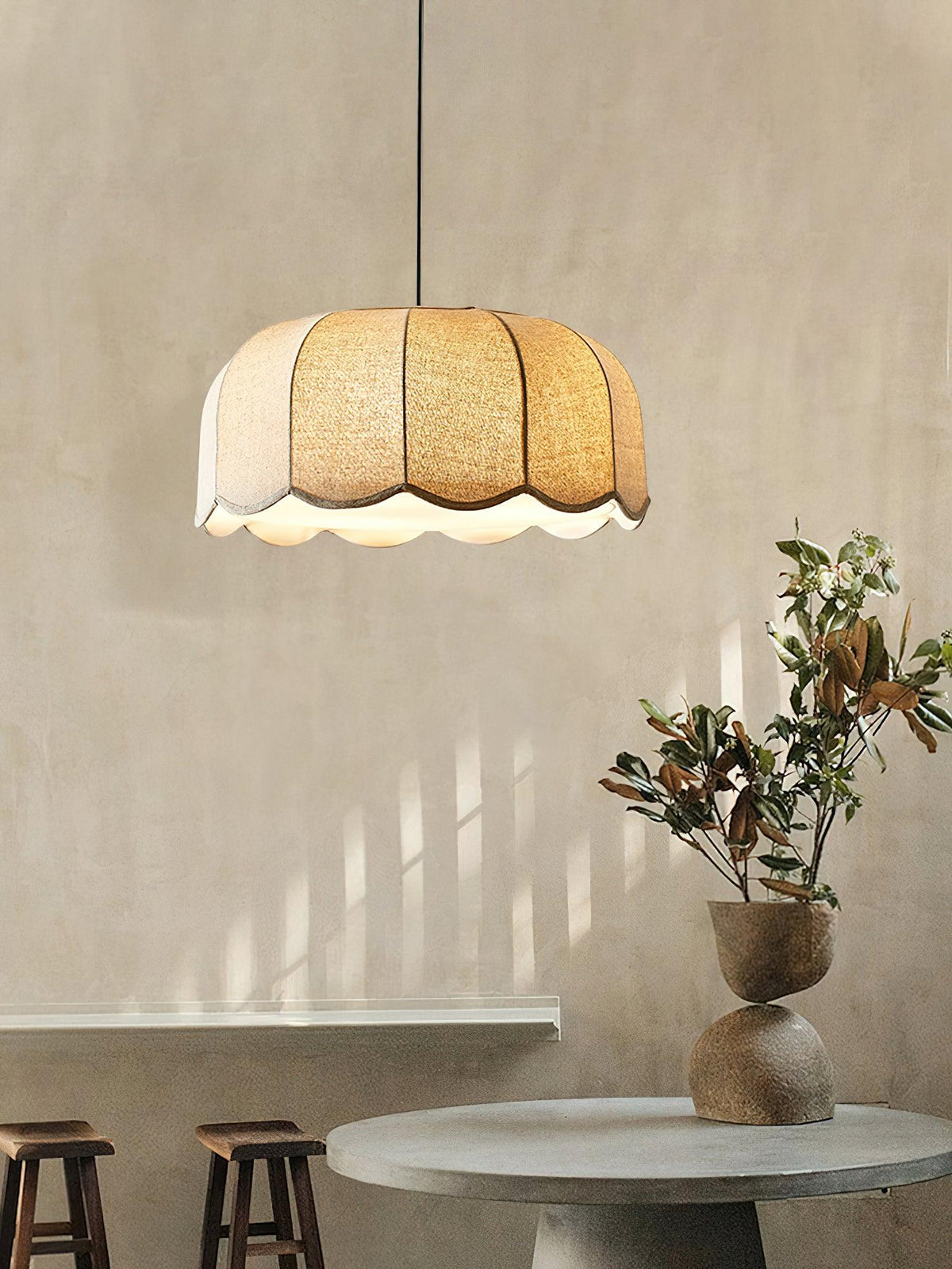Linoaya hanglamp van Stof met Rustieke Sfeer in Beige