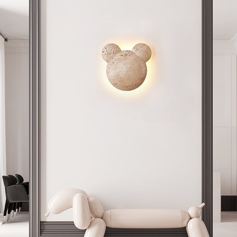 Tavi Geel travertin wandlamp