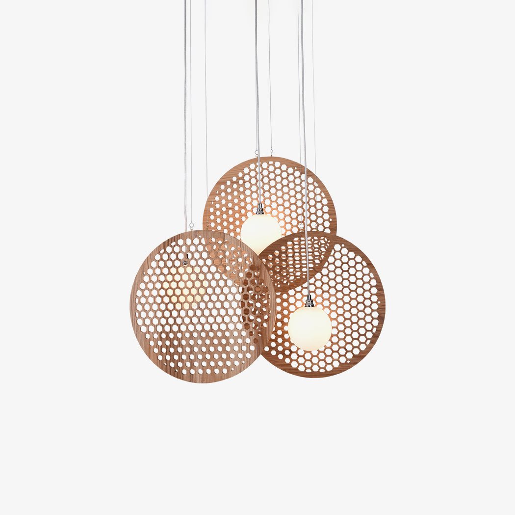 Elvenine Kroonluchter met Houten Plaat