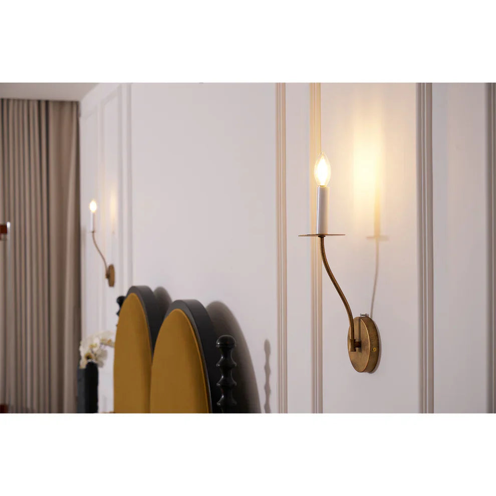 Alessio Vintage Kaars Metaal Wandlamp Armatuur Hal Slaapkamer Badkamer