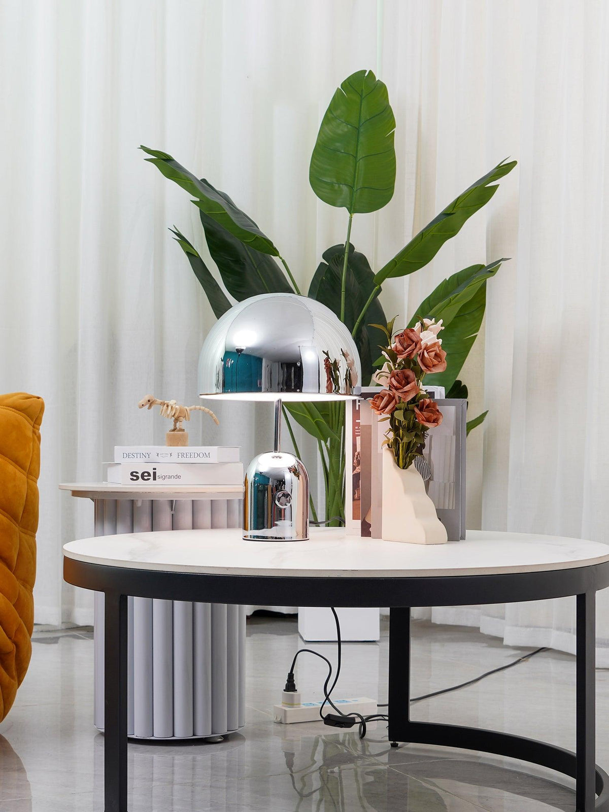 Ames luxe tafellamp in chrome
