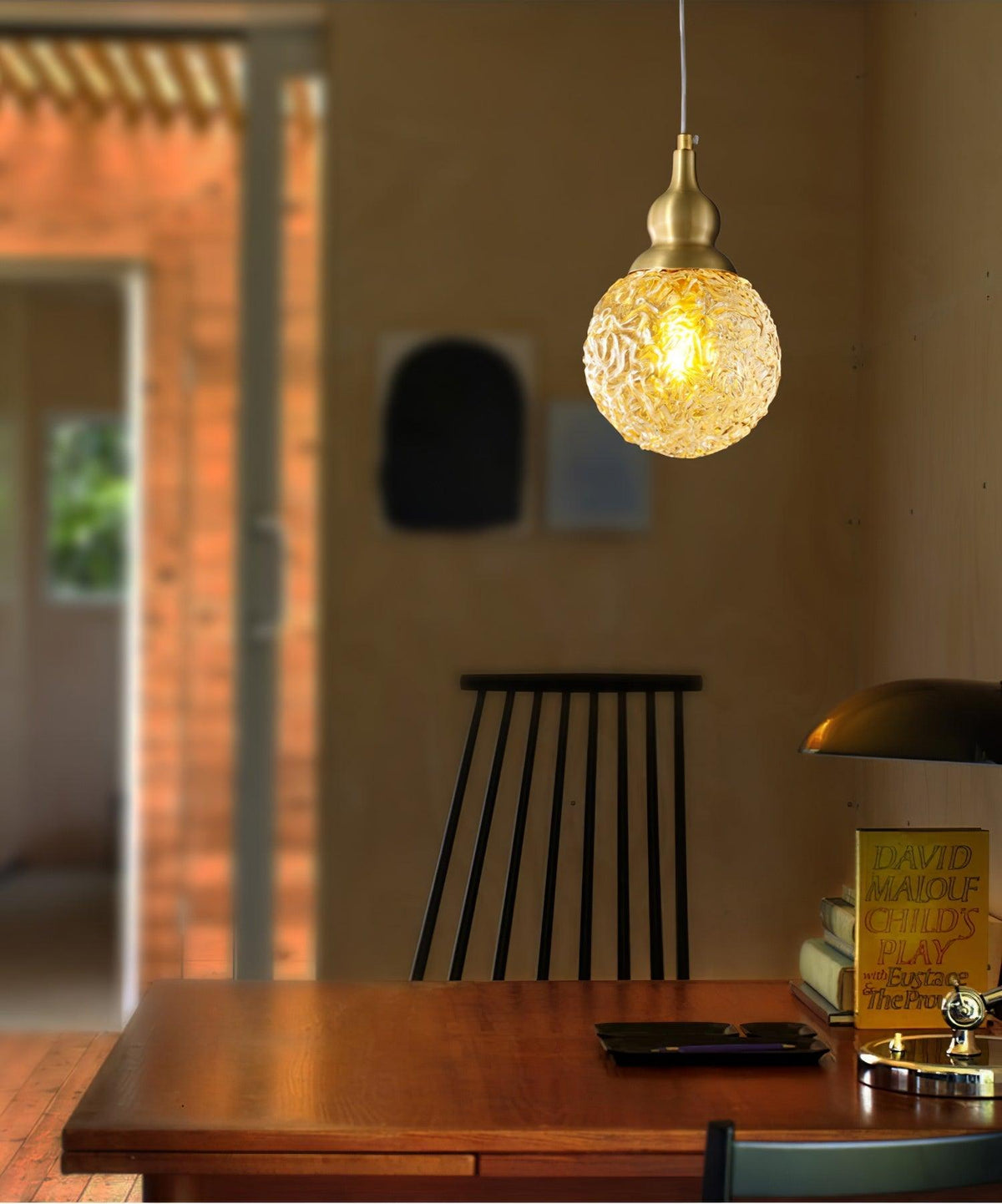 Cove messing & glas glamoureus hanglamp