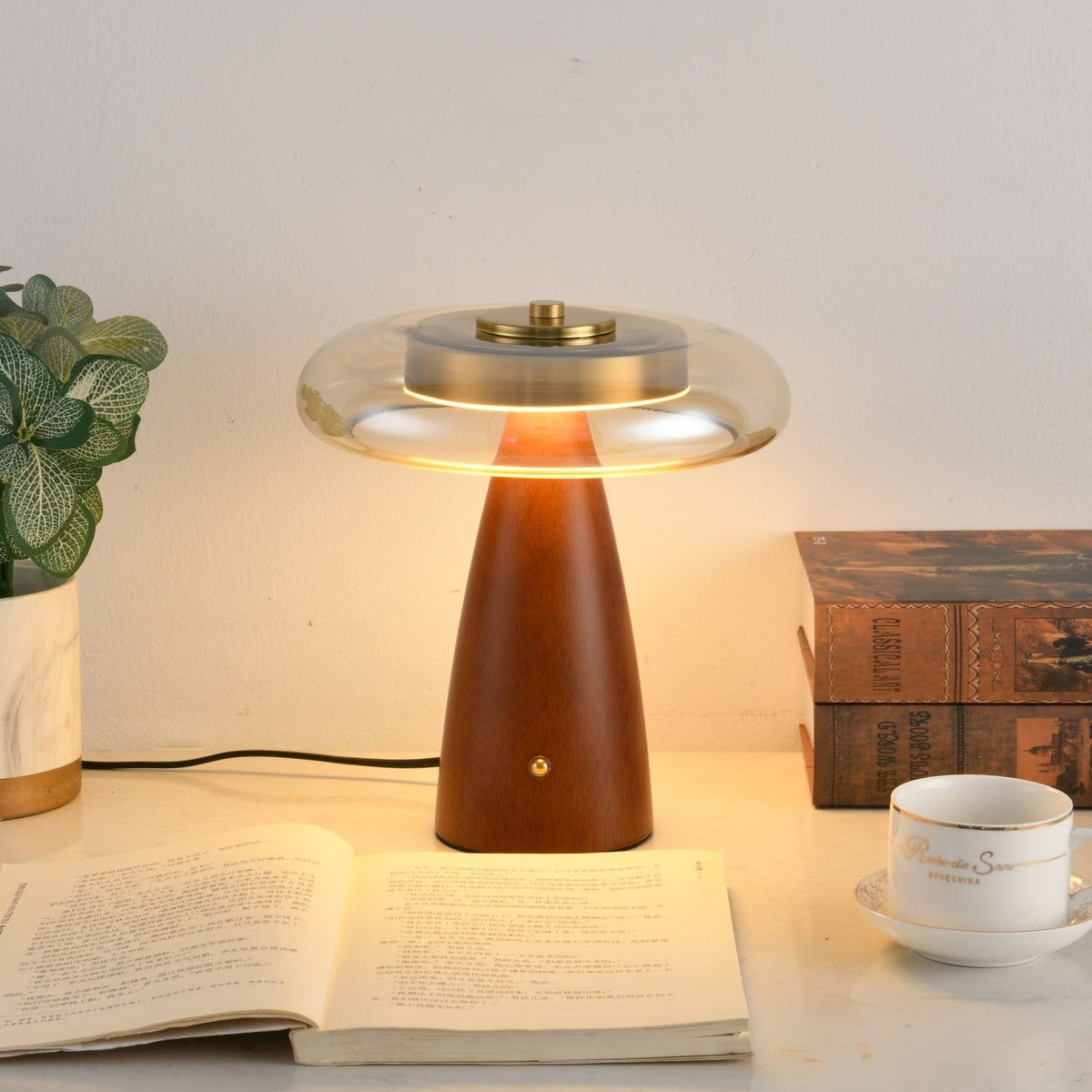 Mushroom Retro-glas tafellamp