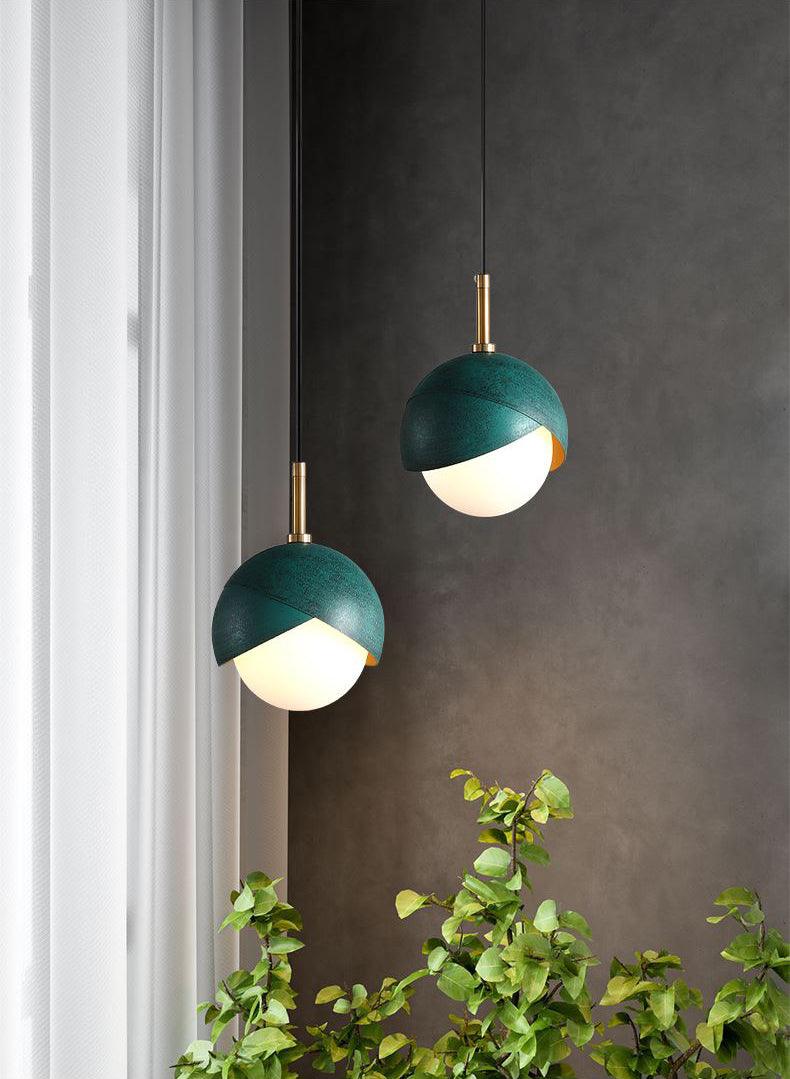 Jynara Hanglamp Messing genest opaal Bolvormig modern
