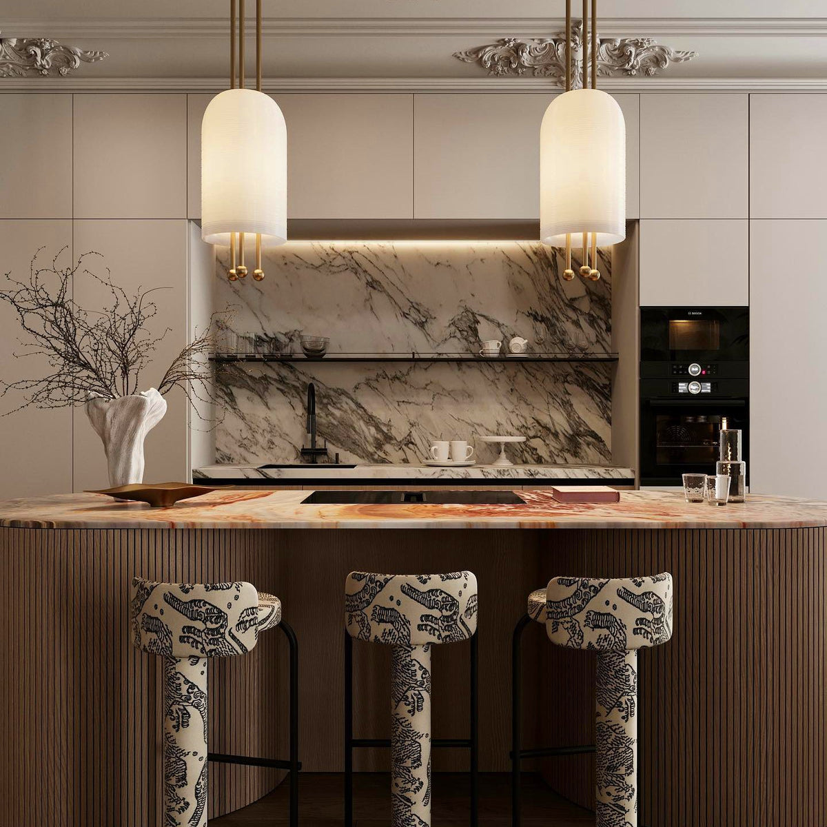 Qir Traditionele Elegante hanglamp van glas