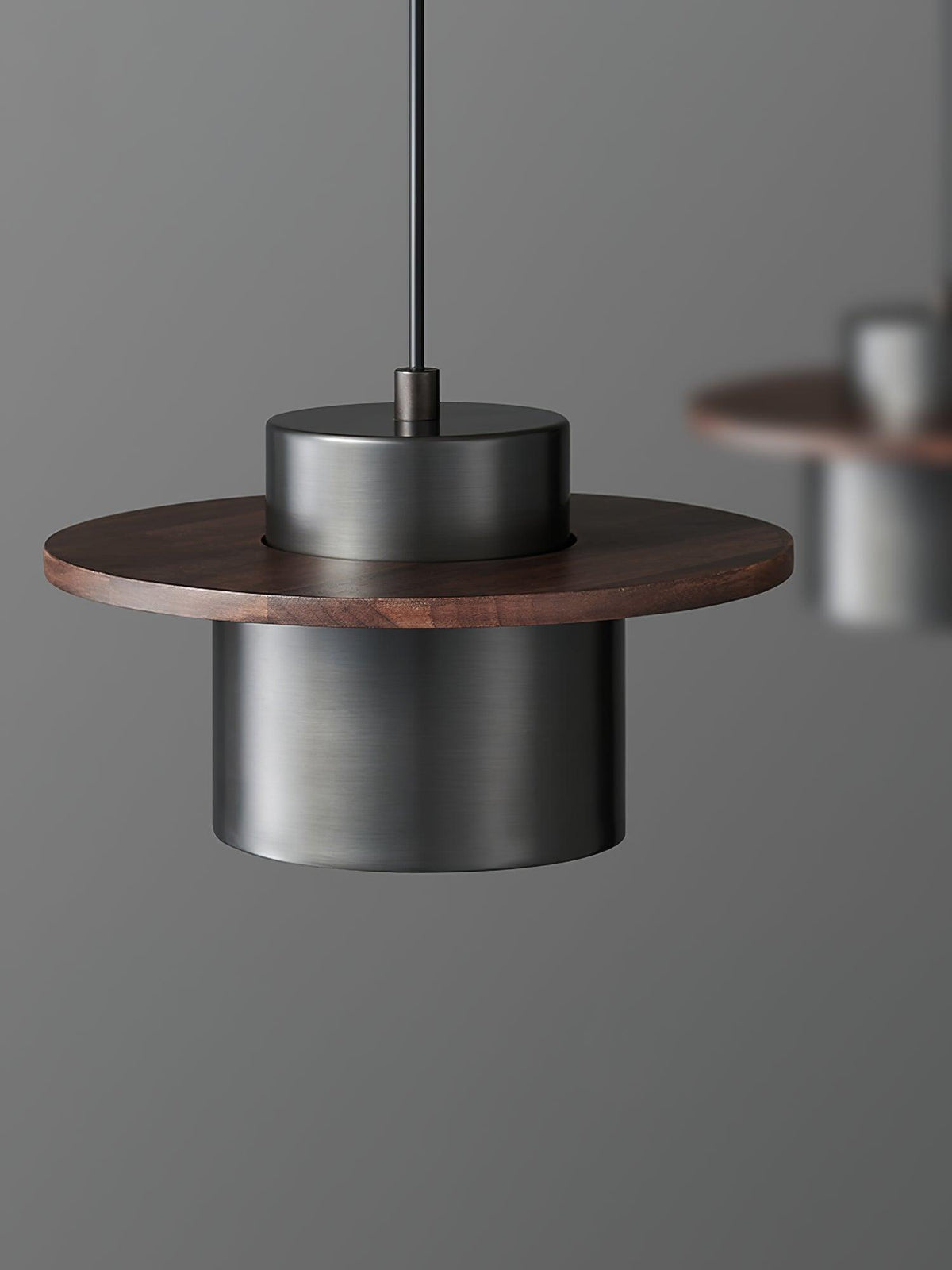 Auririra industriële hanglamp van messing en walnoot