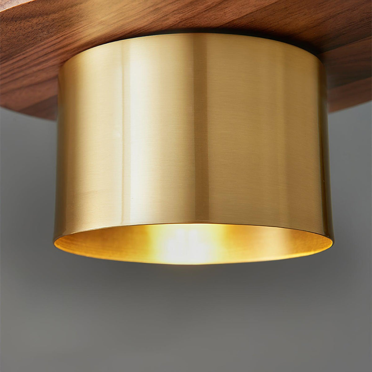 Auririra industriële hanglamp van messing en walnoot