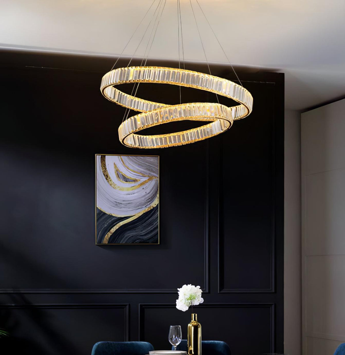 Cyrirelle Kroonluchter Goud Kristal ring