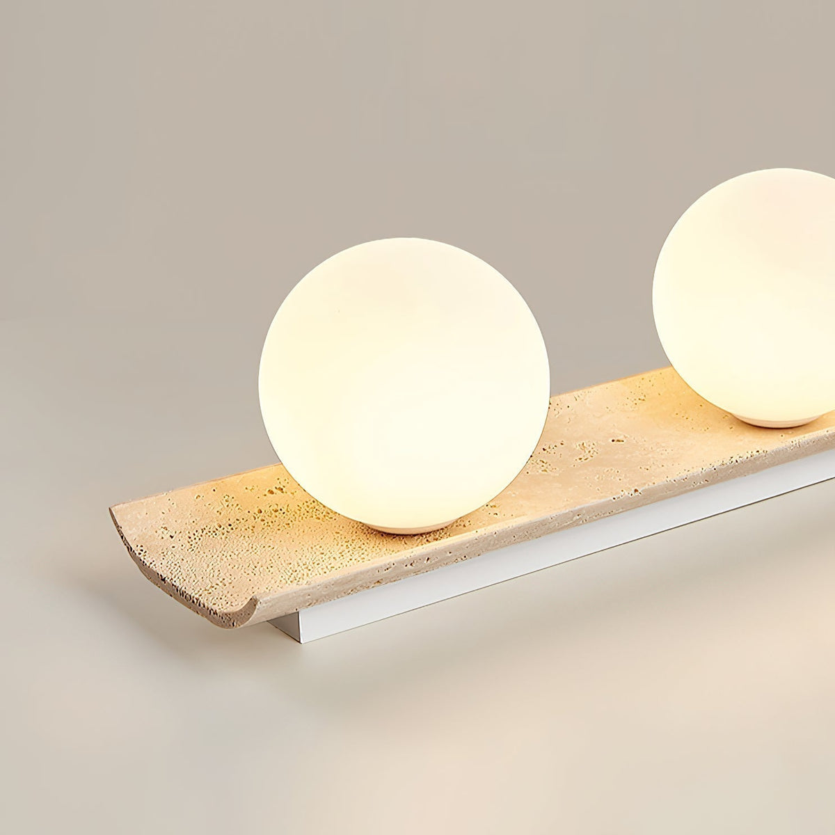 Serenaya bollen travertin glas plafondlamp