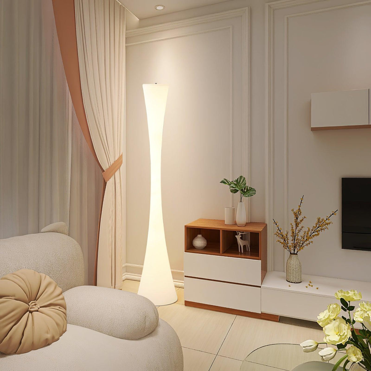 Orelanora vloerlamp wit modern