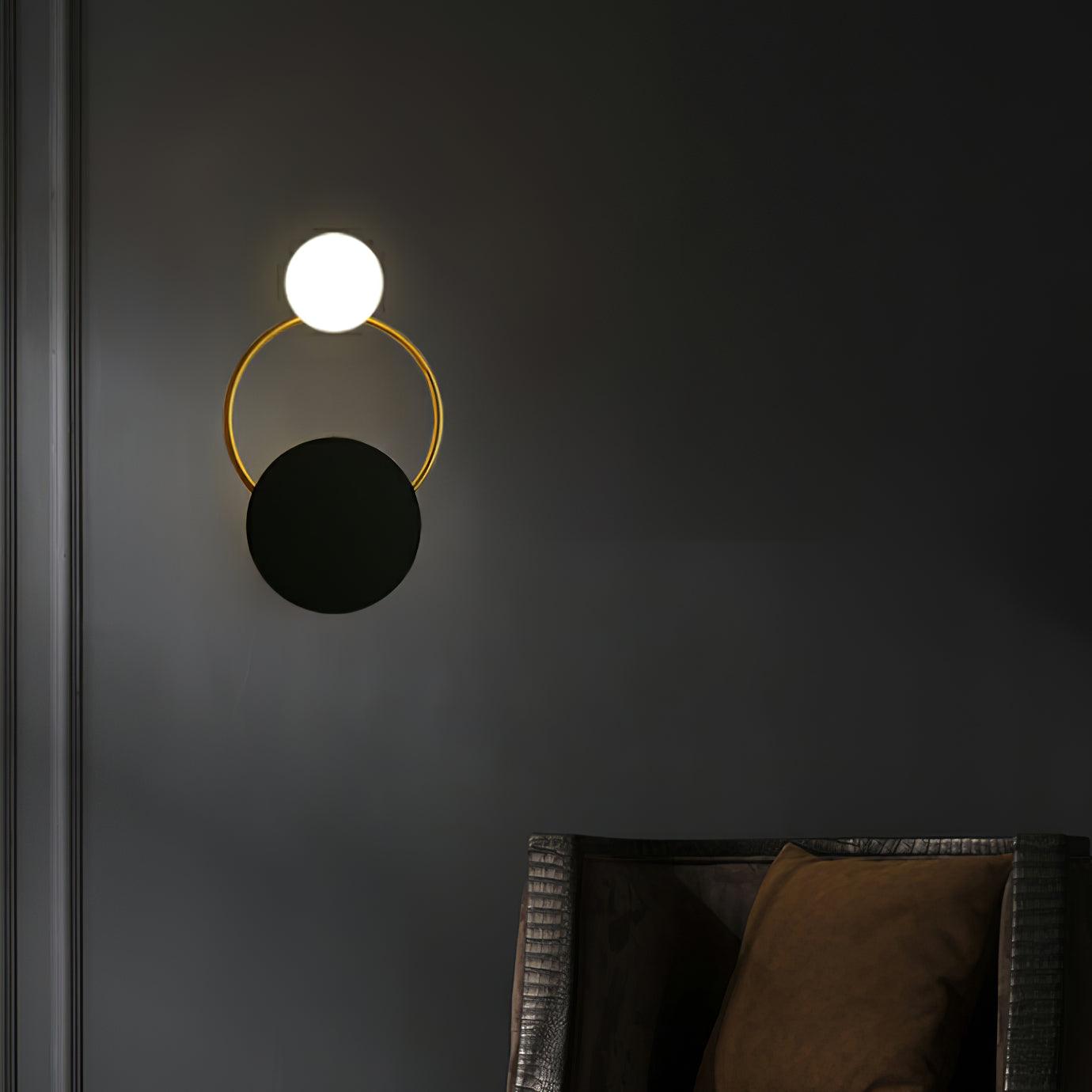 Emyr Modern LED Binnen Wandlamp Goud/Zwart Glas Slaapkamer