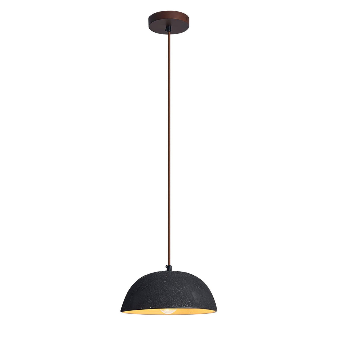 Vintage Houten hanglamp met koepel-ontwerp