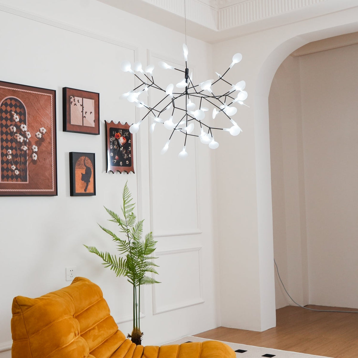Zwarte Firefly ledkroonluchter