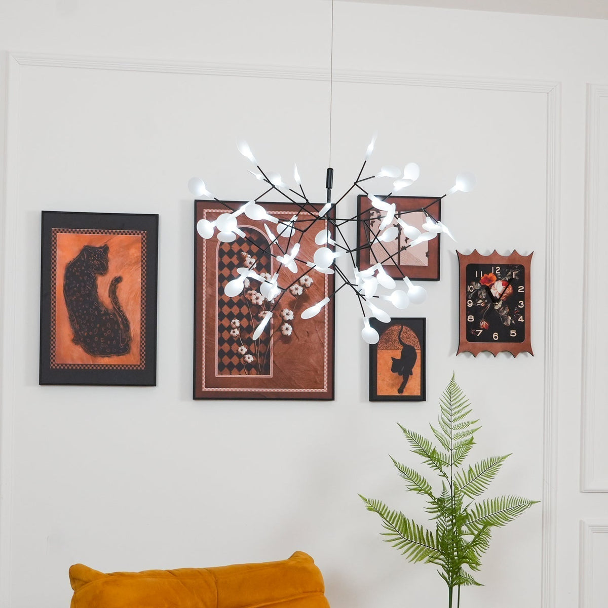 Zwarte Firefly ledkroonluchter
