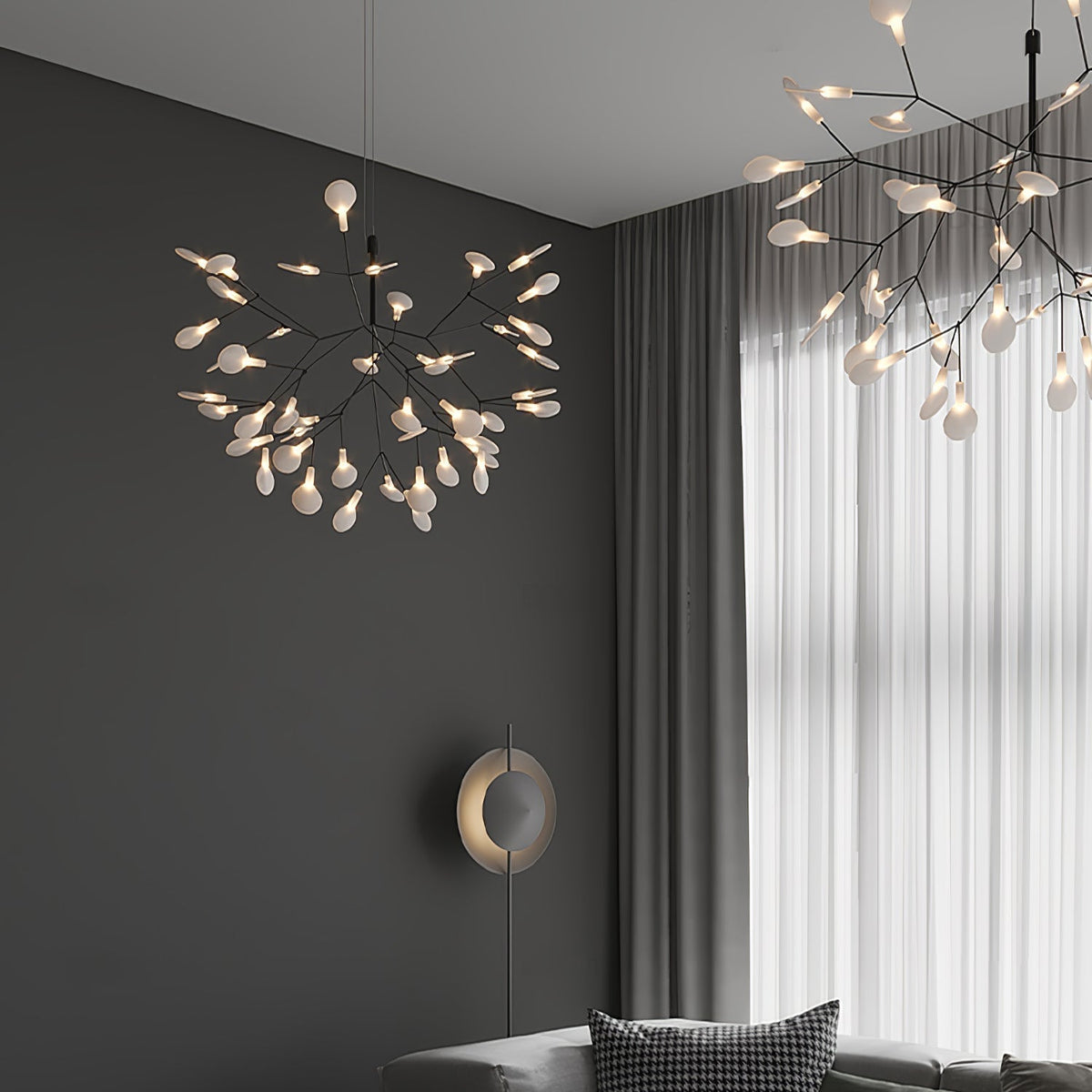 Zwarte Firefly ledkroonluchter