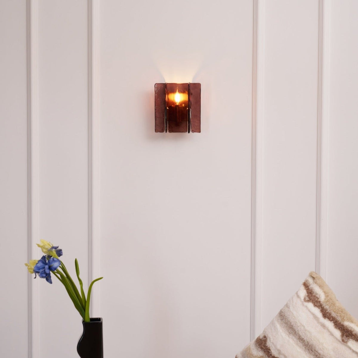 Celuaine Wandlamp Messing Glas helder