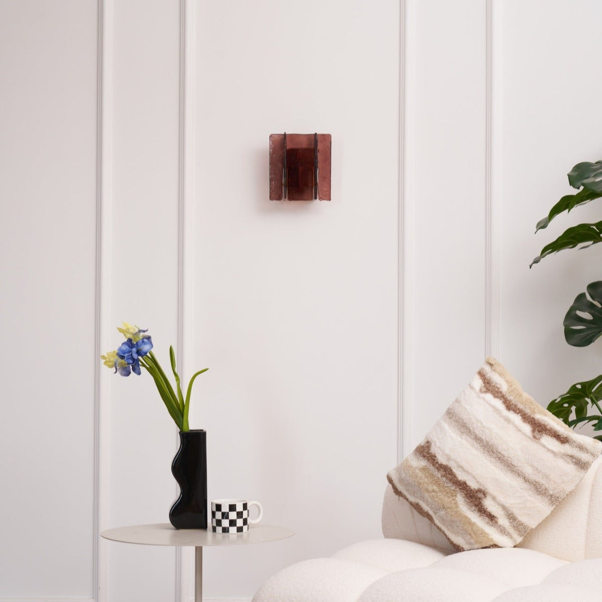 Celuaine Wandlamp Messing Glas helder