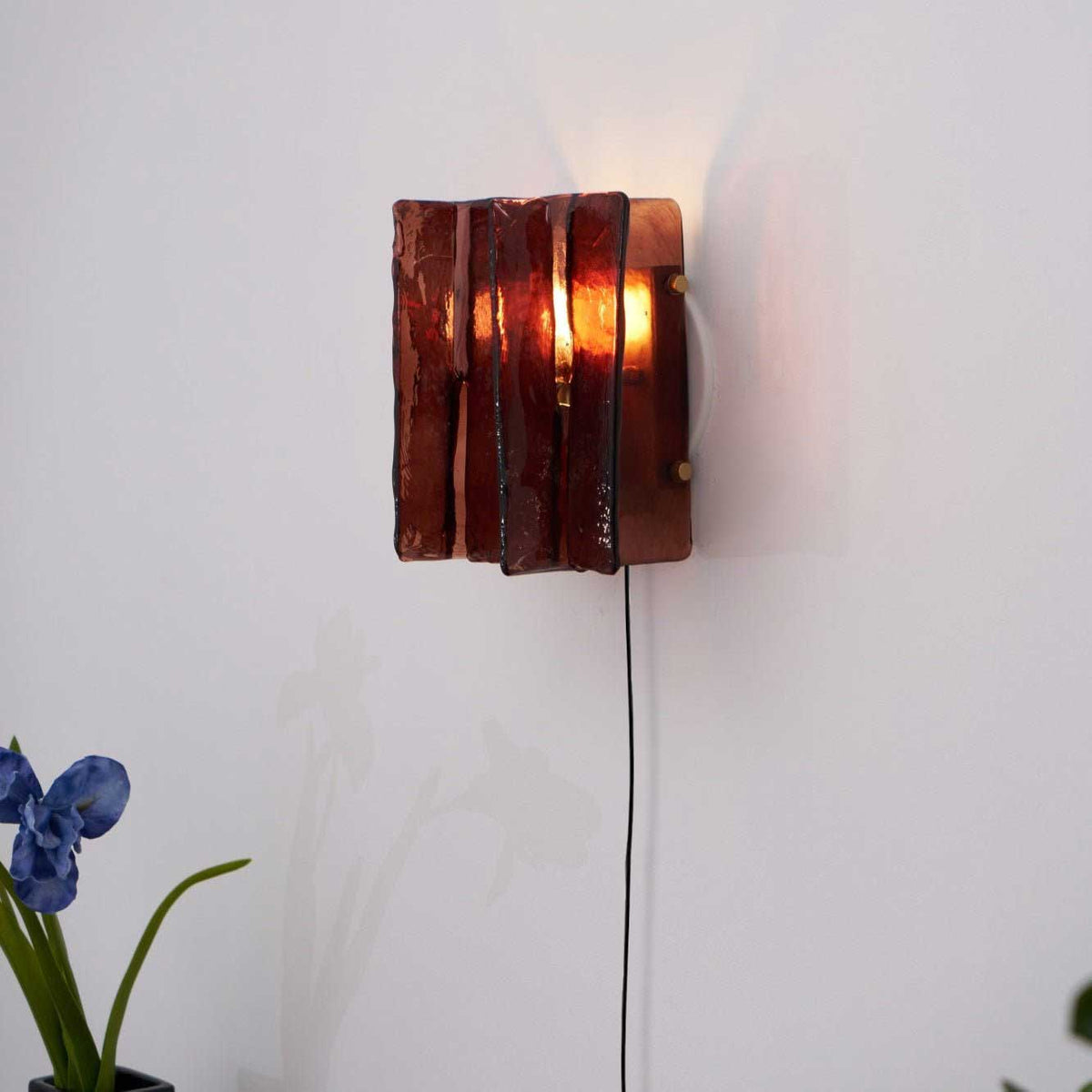 Celuaine Wandlamp Messing Glas helder