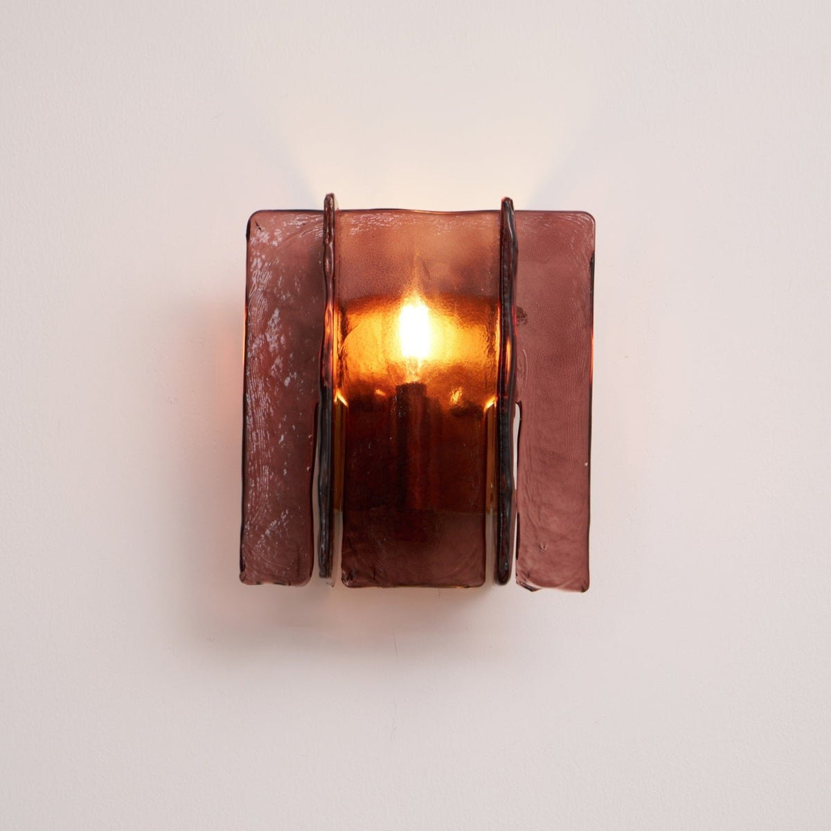 Erove wandlamp met glas Kunstwerk
