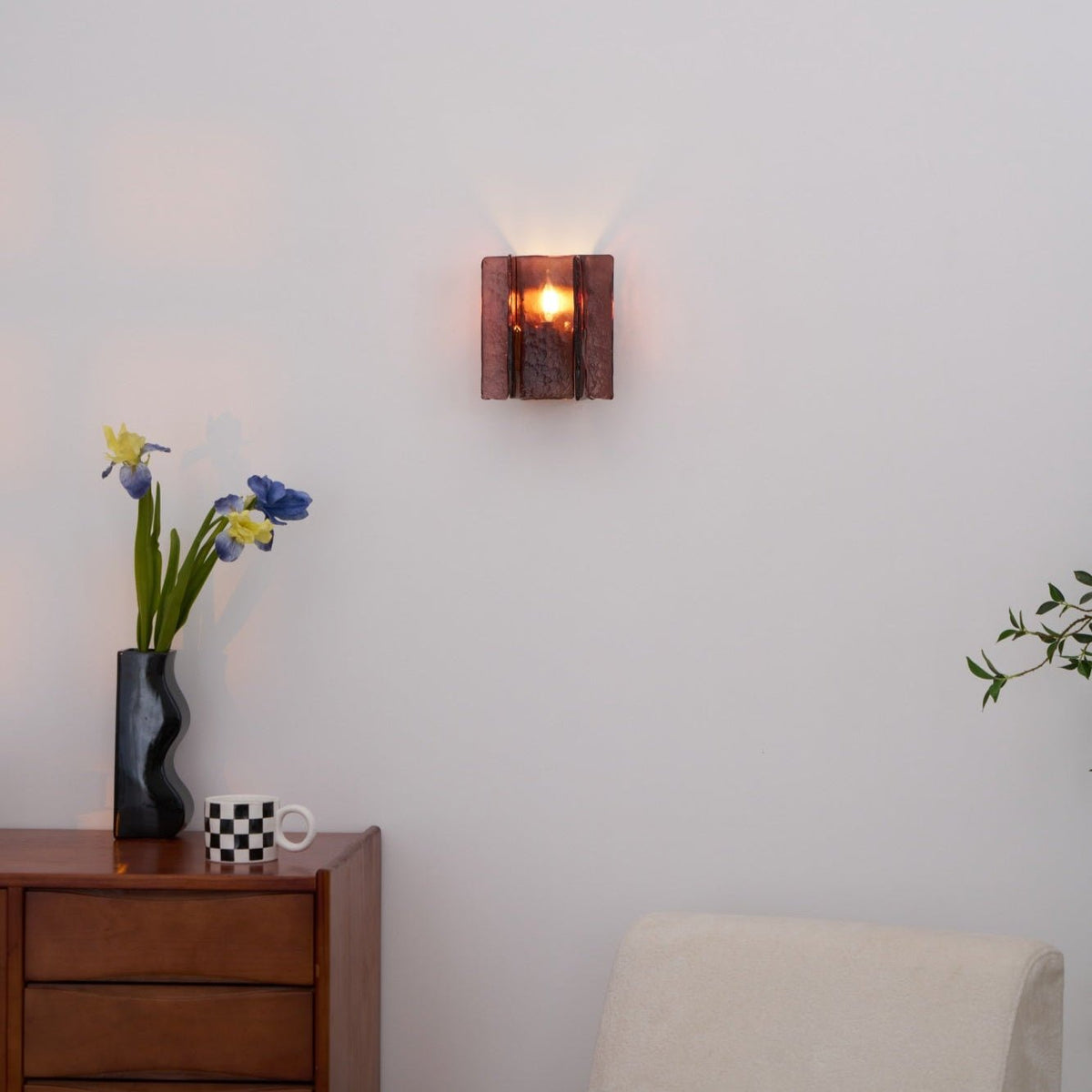 Celuaine Wandlamp Messing Glas helder