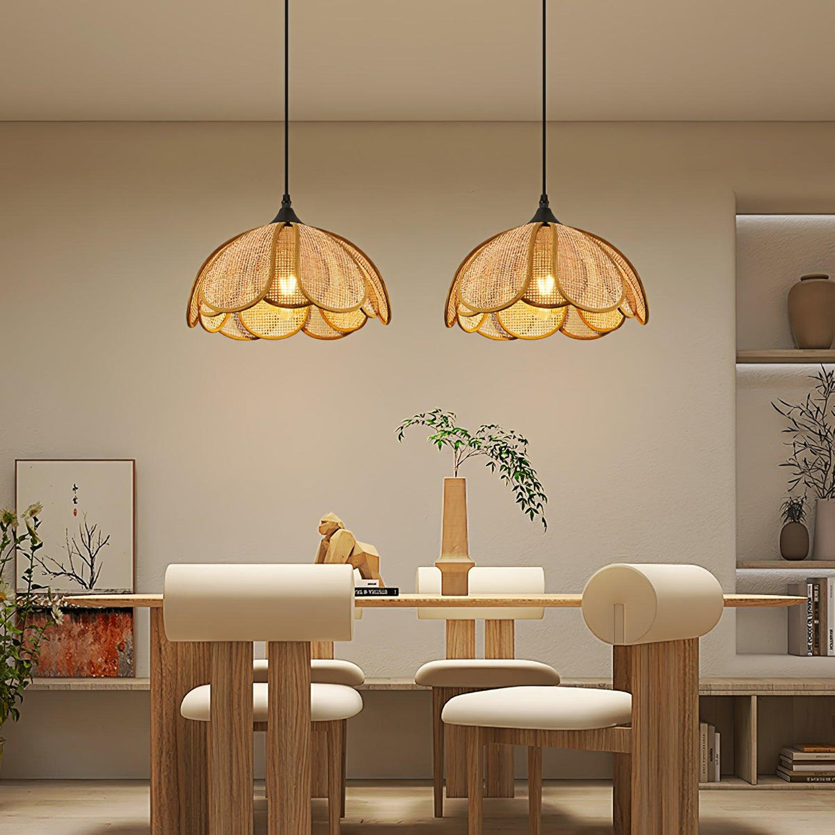 Dyor elegantie Bloom Rotan hanglamp van Stoffen