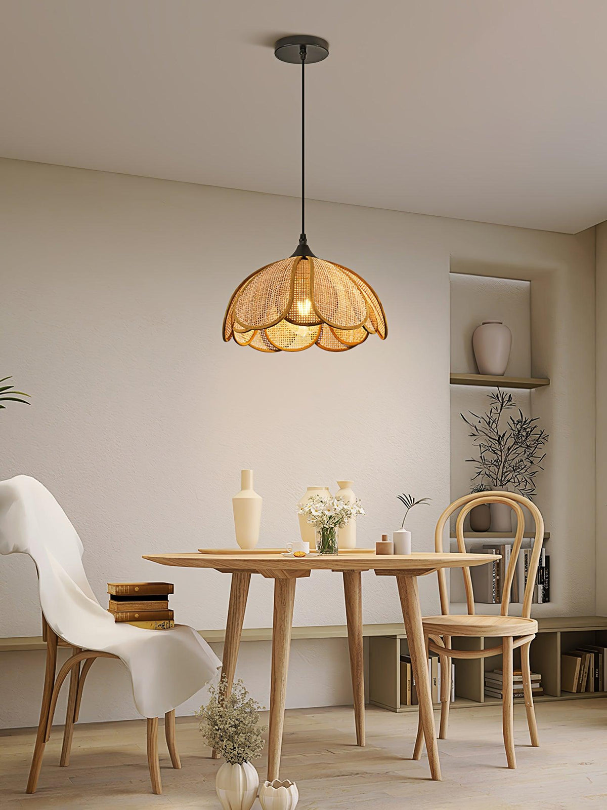 Dyor elegantie Bloom Rotan hanglamp van Stoffen