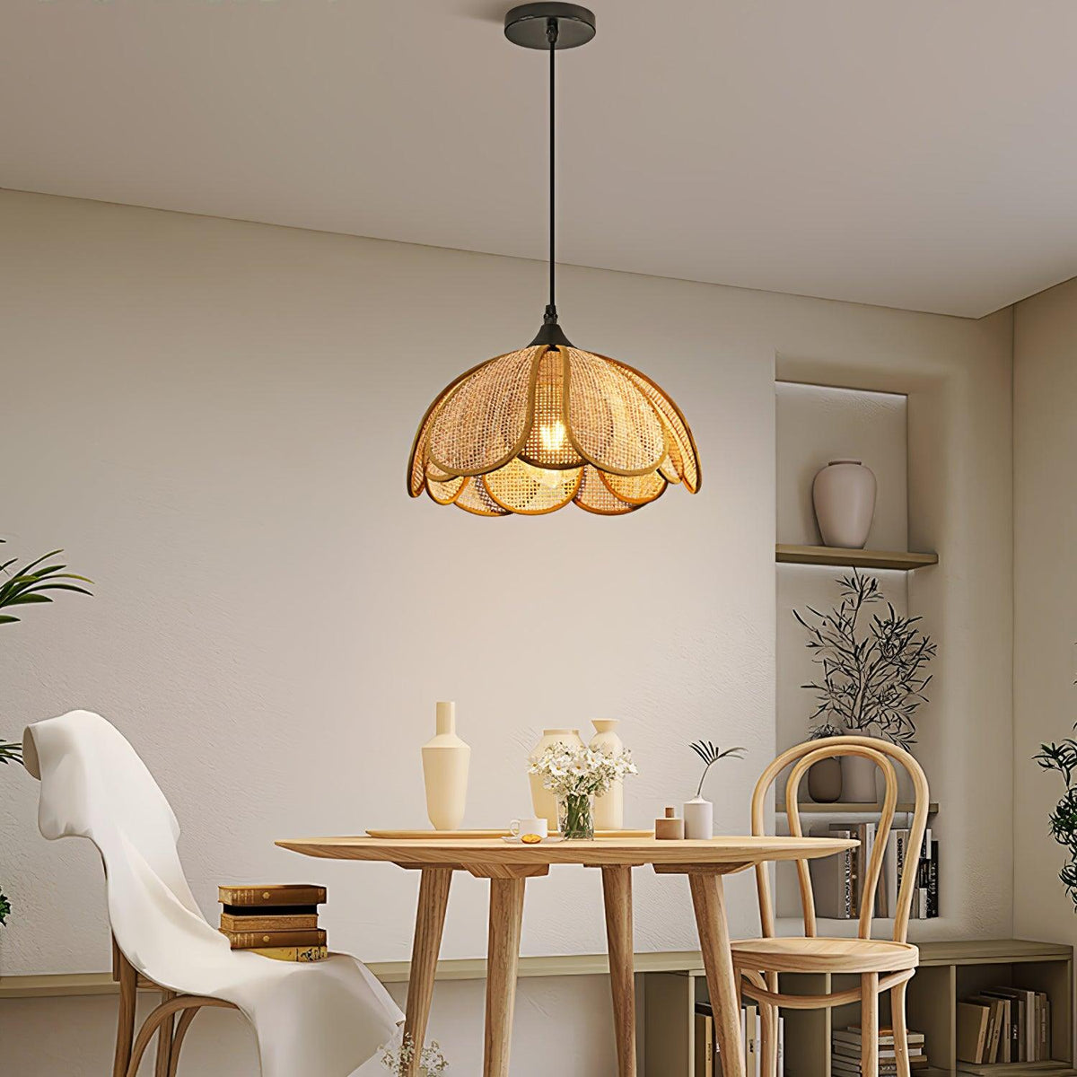 Dyor elegantie Bloom Rotan hanglamp van Stoffen