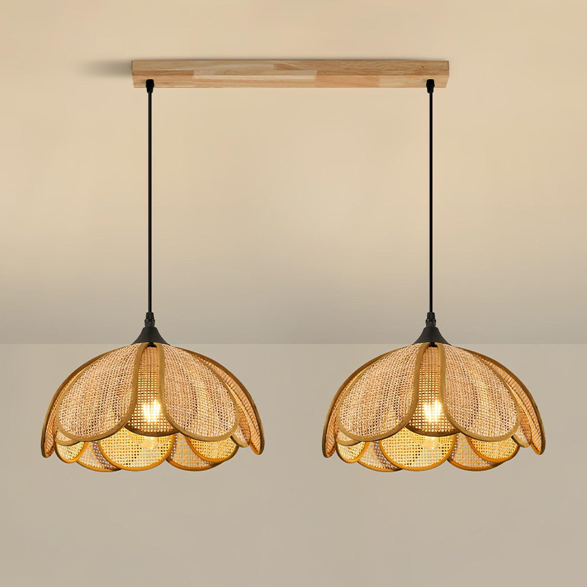 Dyor elegantie Bloom Rotan hanglamp van Stoffen