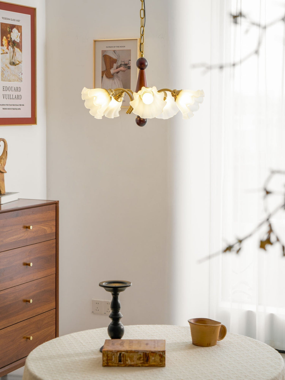 Ilvinan Traditionele Elegantie Houten glas Kroonluchter