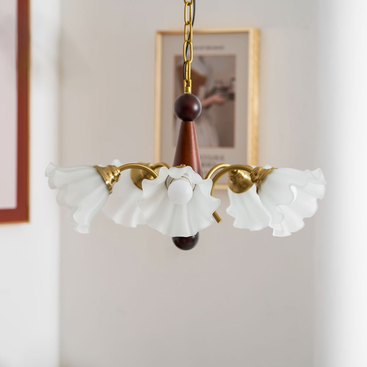 Ilvinan Traditionele Elegantie Houten glas Kroonluchter