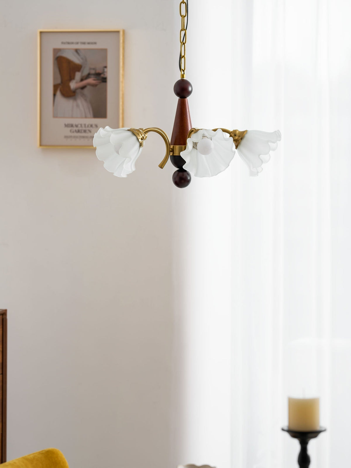 Ilvinan Traditionele Elegantie Houten glas Kroonluchter