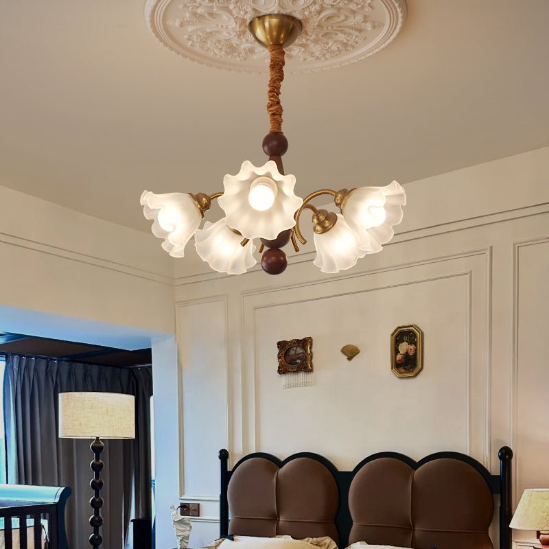 Ilvinan Traditionele Elegantie Houten glas Kroonluchter