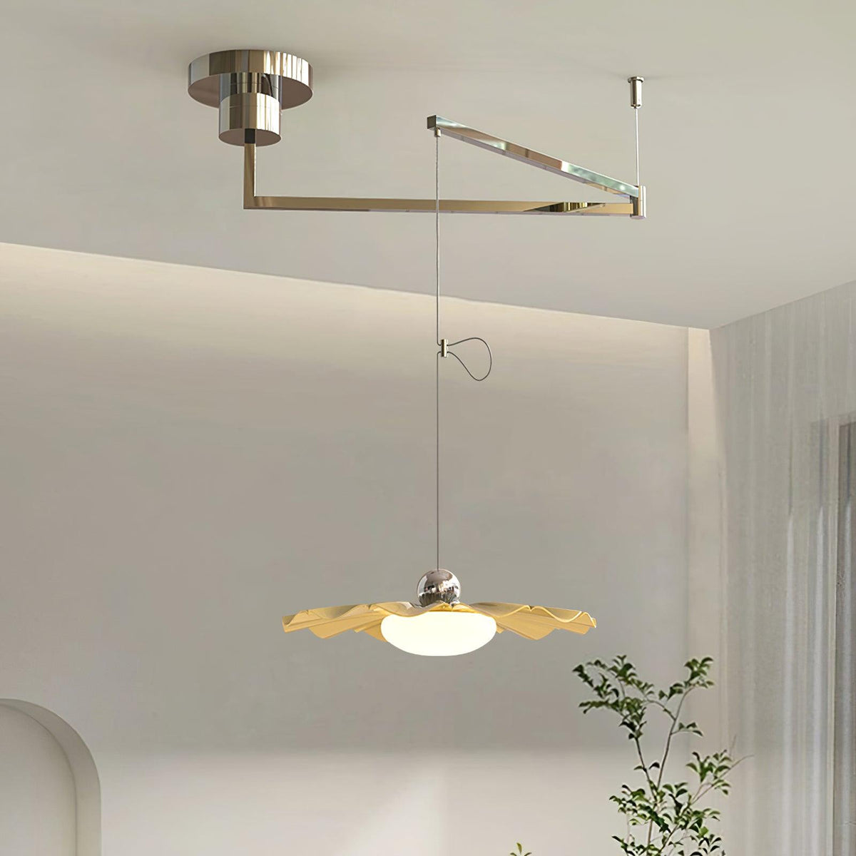 Oriinia hanglamp messing acryl eetkamer