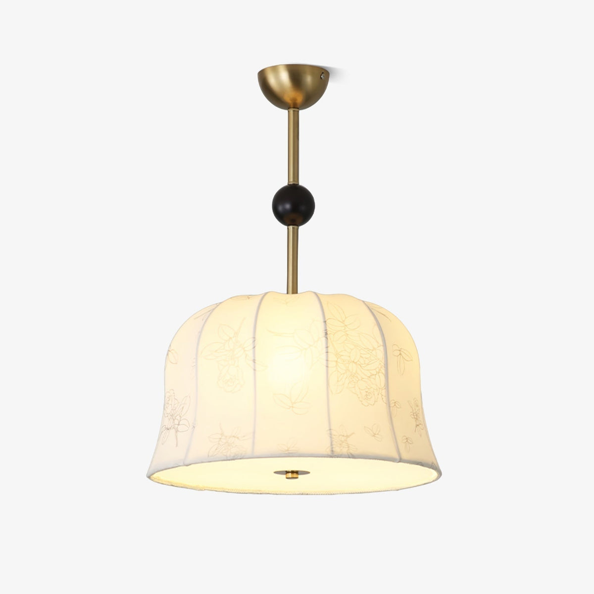 Avnoren Blossom Curve hanglamp van stoffen en hout met gebogen vorm