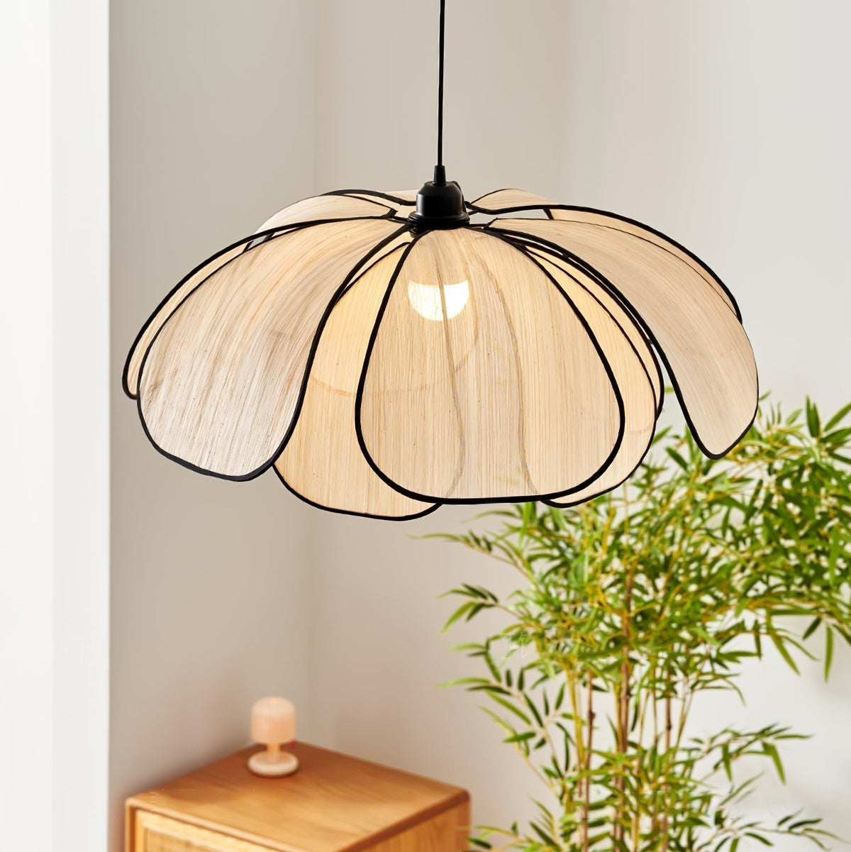 Elthaus Blossom Leaf vezel hanglamp