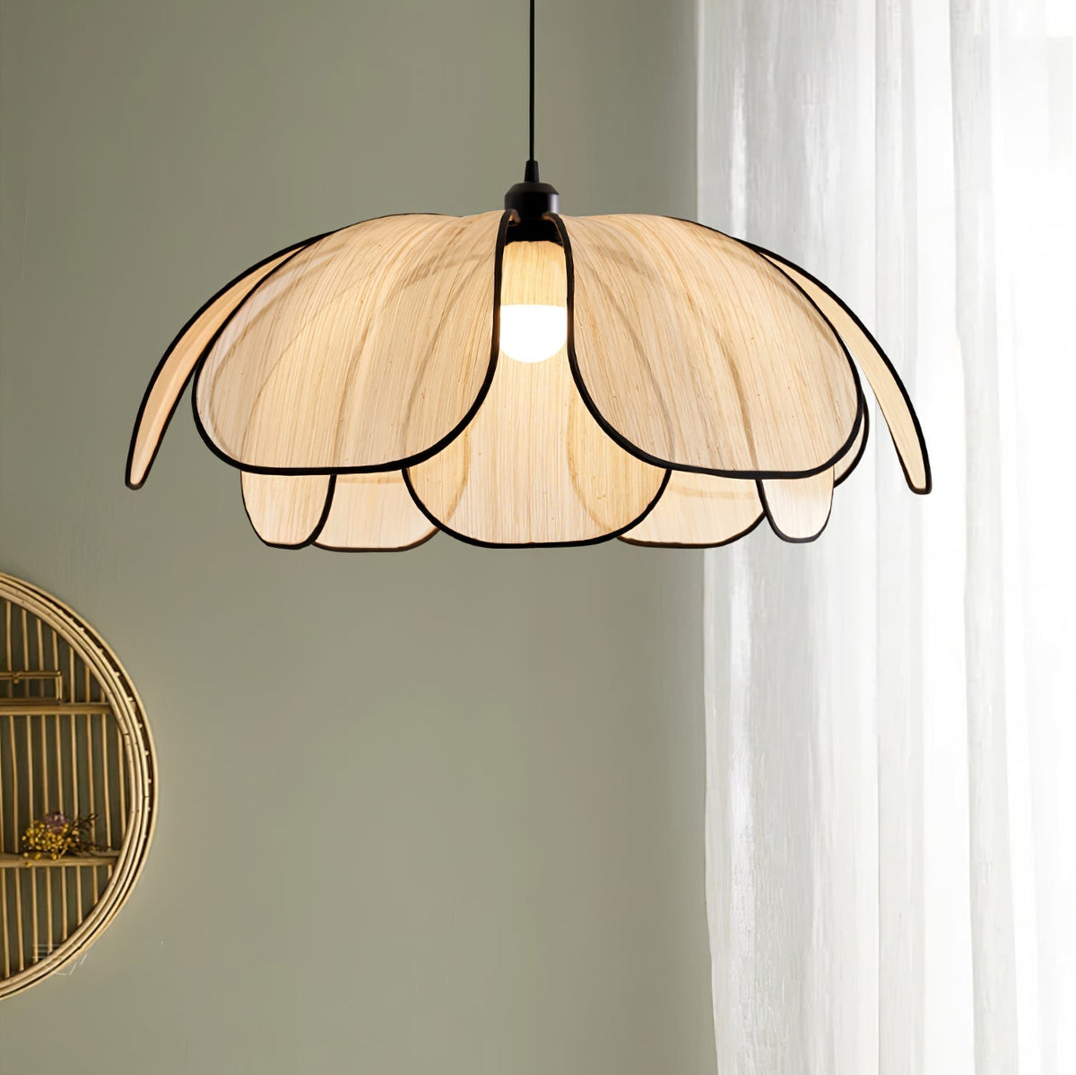 Elthaus Blossom Leaf vezel hanglamp