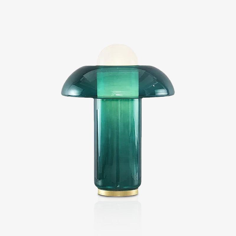 Navlen groene glazen tafellamp