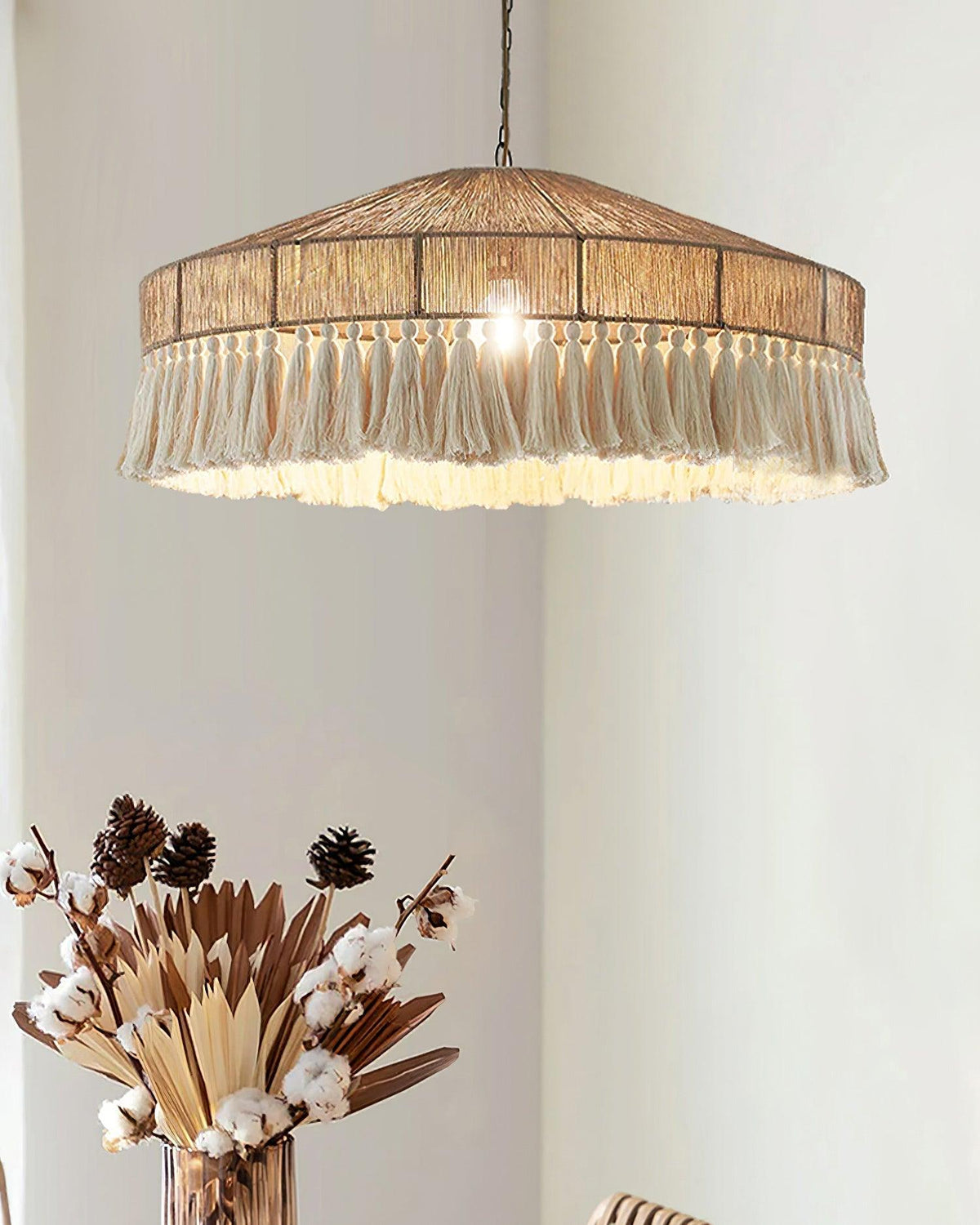Ohev hanglamp van hemp-roep
