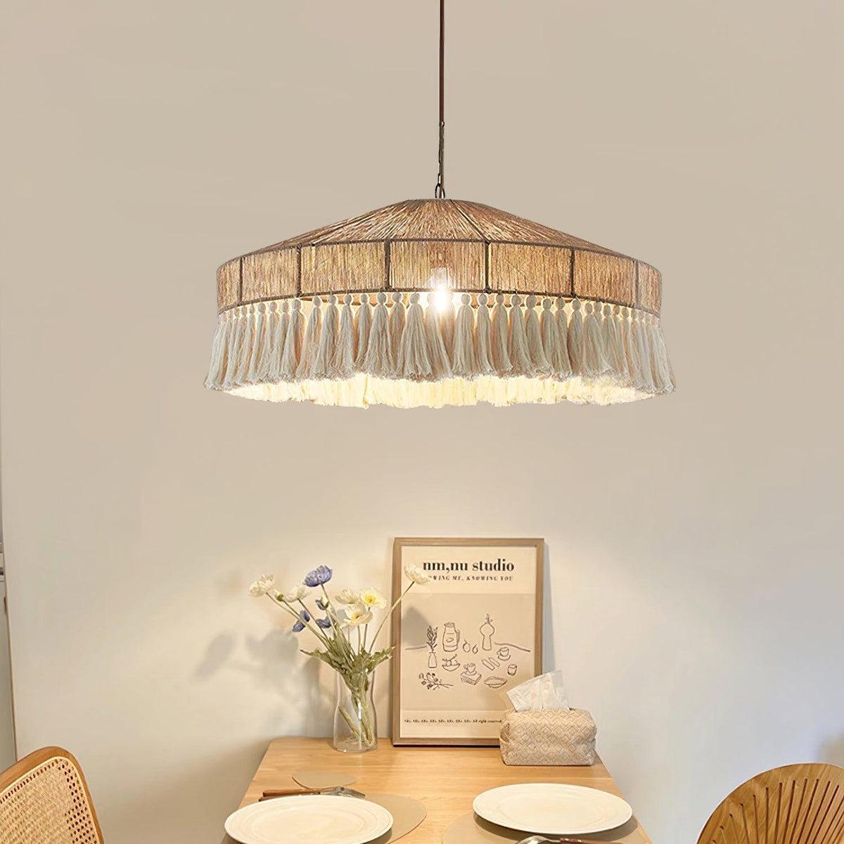 Ohev hanglamp van hemp-roep