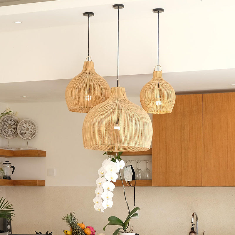 Muto Vintage Handgemaakt Rotan Hanglampen Natuurlijk Hout Slaapkamer