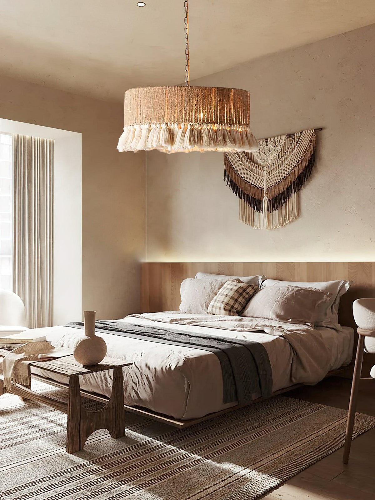 Serenenne hanglamp katoenen tasselletjes voor woonkamer